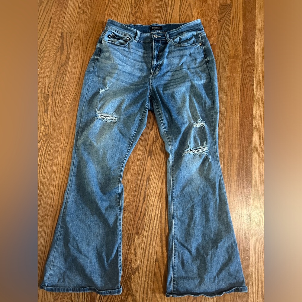 Judy Blue distressed flare jeans